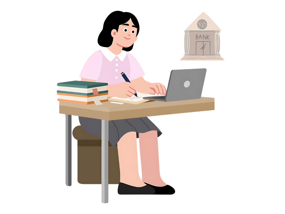 Student preparing for banking exams